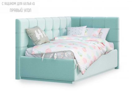 Кровать Nuvola Sabina угловая Velutto 14 (с подъемным механизмом) 90х200