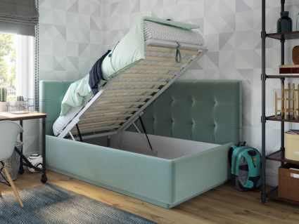 Кровать Nuvola Sabina угловая Velutto 14 (с подъемным механизмом) 90х200