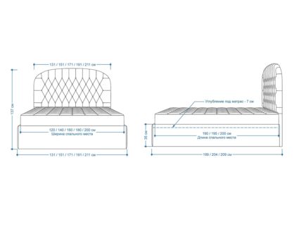 Кровать Lonax Венеция велюр Dolly-2 (с подъемным механизмом) 200х190