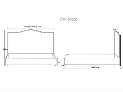 Кровать Димакс Сальвадор Сапфир 140х190